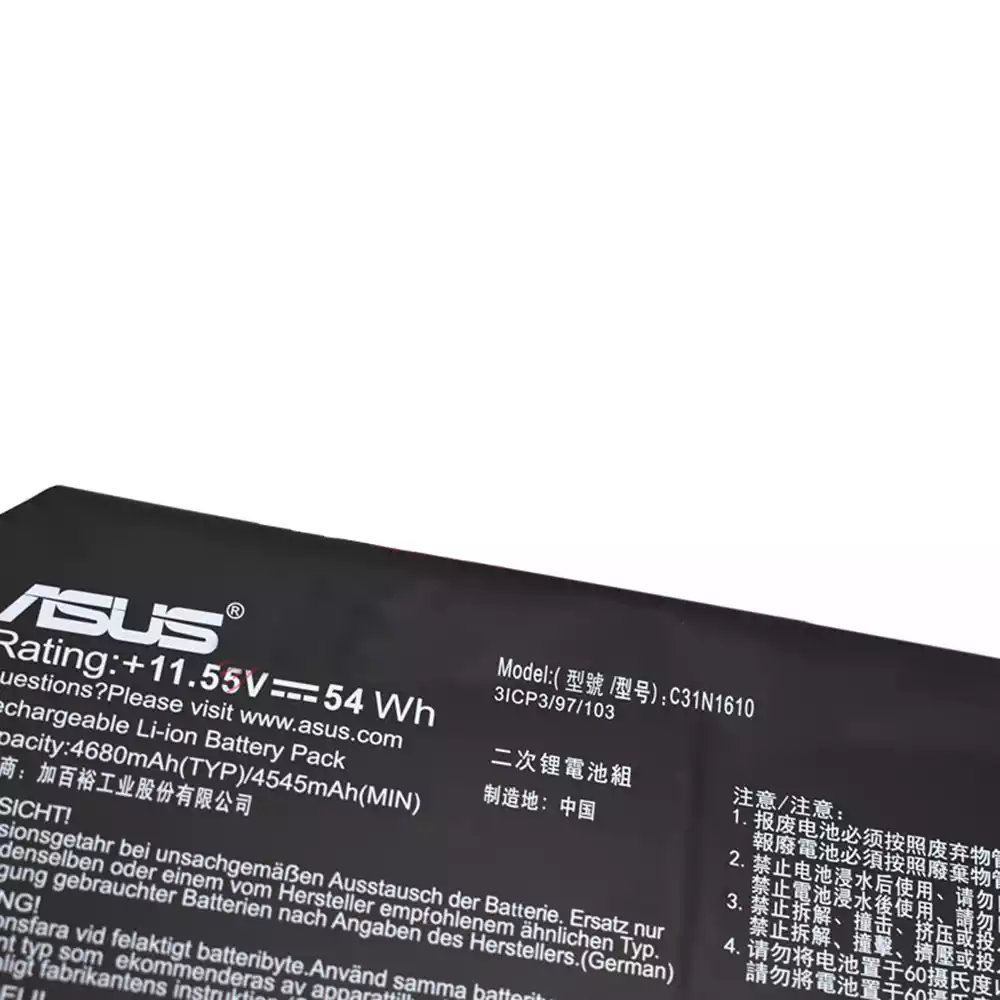 WISTAR C31N1610 Laptop Battery for ASUS ZenBook U3000C UX330CA UX330UA Series Notebook UX330UA-1A/UX330UA-1B UX330UA-1C UX330UA-FC118T 0B200-02090 0B200-02090100  