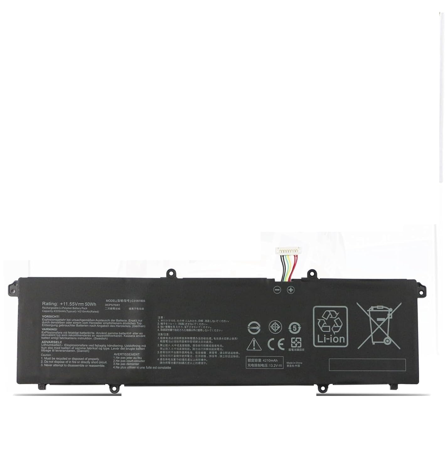 WISTAR C31N1905 Laptop Battery for Asus Adolbook13 2020 Dolbook14 2020 VivoBook S13 S330FA S330FN S333 S333JA S433FL S433IA M433IA S15 S533 S533FA S533FL S533IA S533EA S533EQ Series