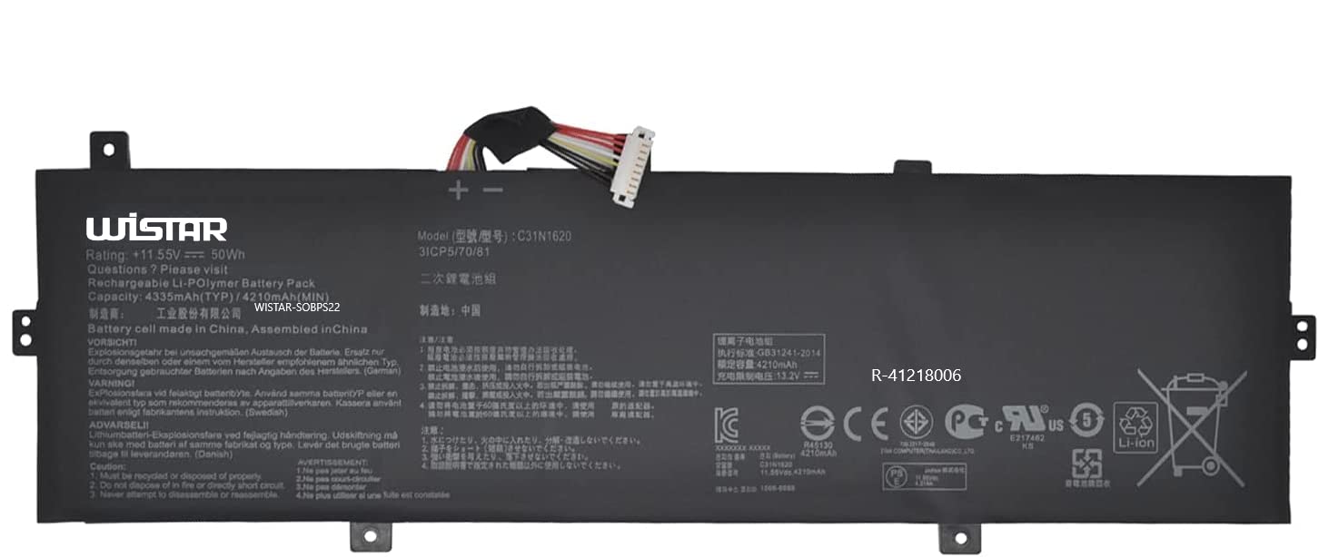 C31N1620 Laptop Battery for Asus ZenBooK UX430 UX430UQ UX430UQ-GV015T U4100U U4100UQ PRO PU404 PU404UF PU404UF8250 PU404UF8550 Series C31POJH 0B200-02370000 11.55V 50Wh