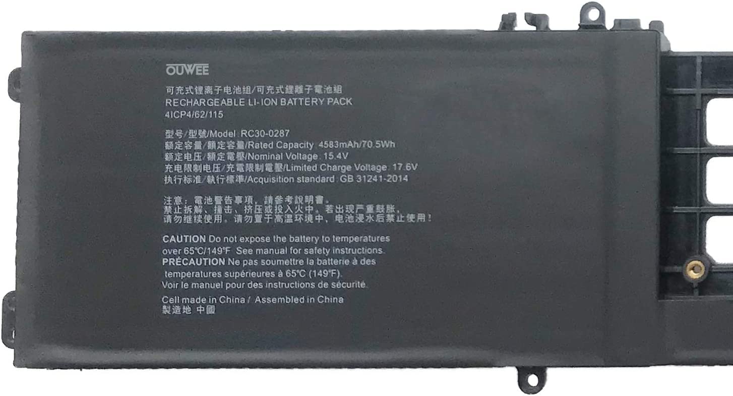 RC30-0287 Laptop Battery Compatible for Razer Blade Pro 17 2019 2020 RZ09-0287 RZ09-02876 RZ09-02877 RZ09-02878 RZ09-02876E92-R3U1 RZ09-03295 RZ09-03297 Series 4ICP4/62/115