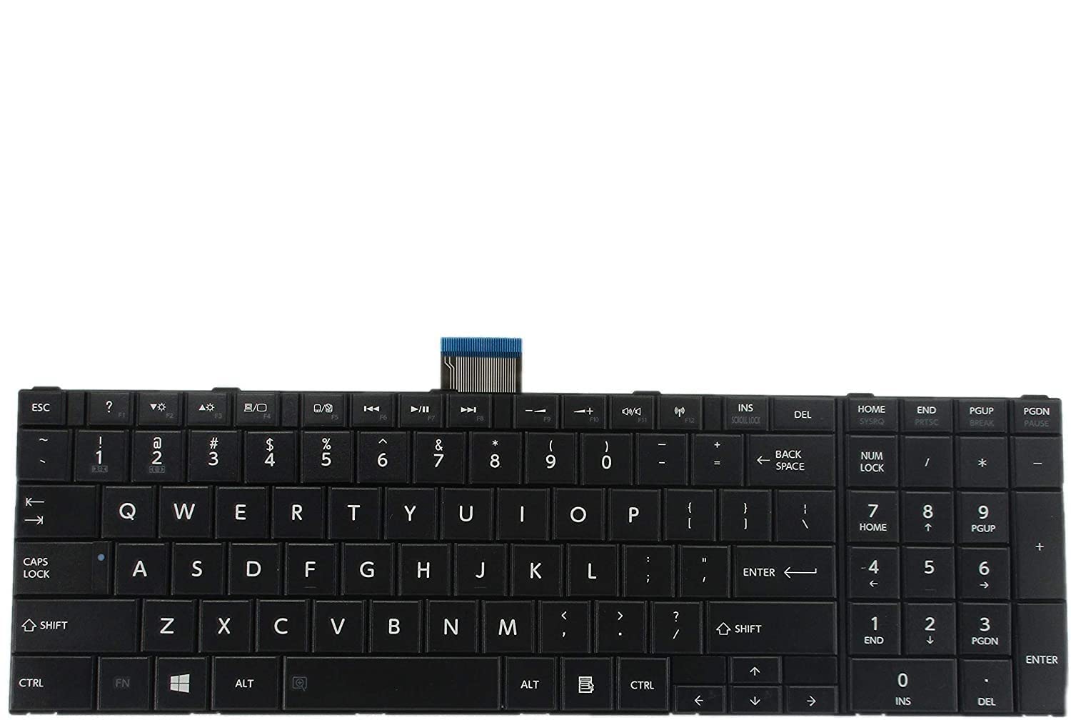 WISTAR Laptop Keyboard Compatible for Toshiba Satilite C50, C55, L50 Series C50-A-01T, C50D-A-023, C50-A-0JR, C50-A-0JT Part No. NSK-VA0SC, PK1315H1A00, V143026CS1, 132412258