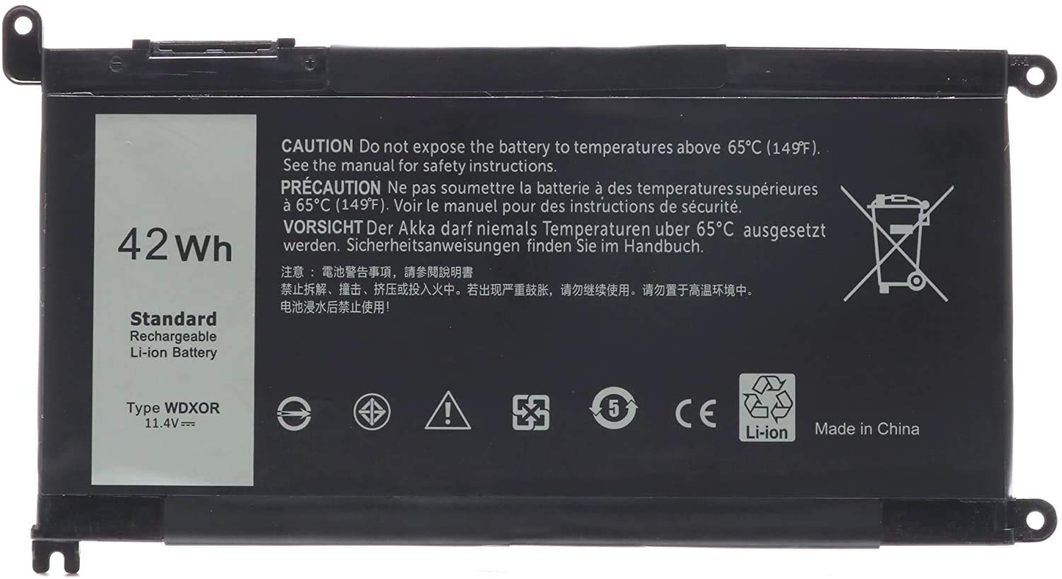 DELL WDXOR Laptop Battery Compatible with Dell Inspiron 13 7378 13 5000 5378 5368 15 7579 5567 5568 5578 7570 7569 Inspiron 5000 7000 17 5000 Series Laptop