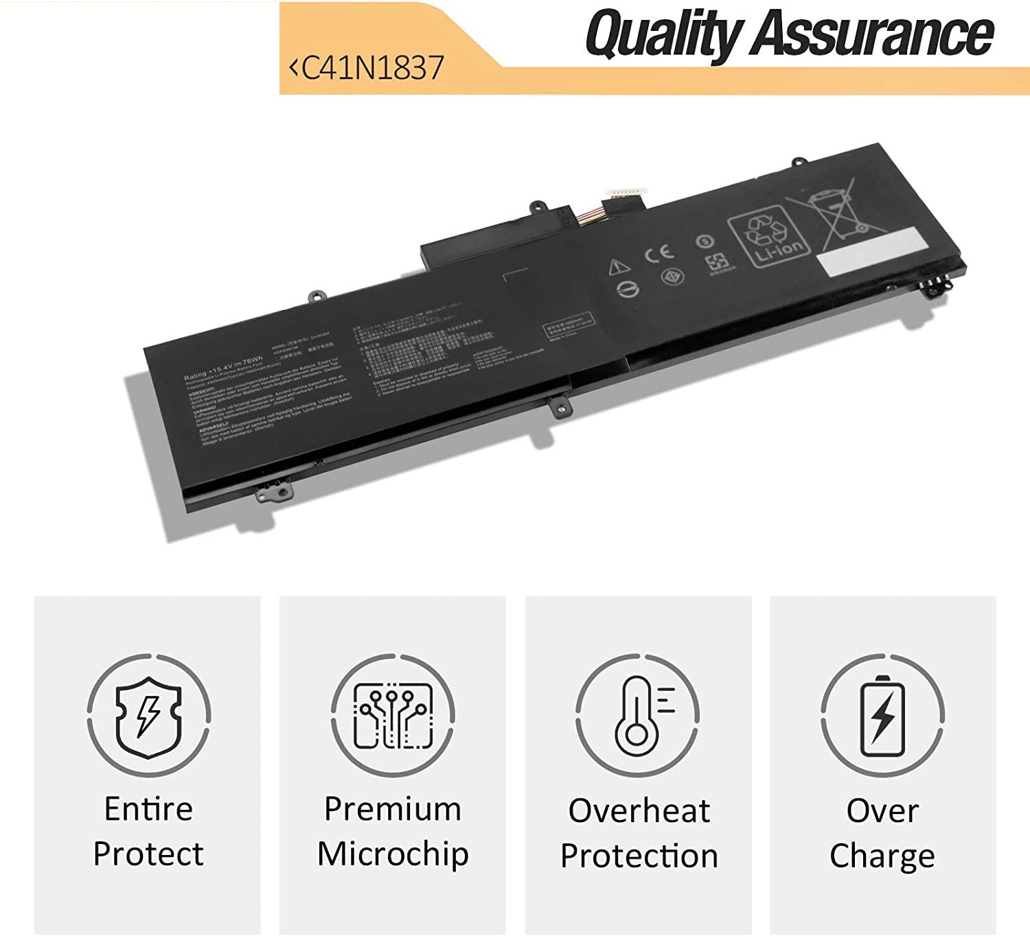 C41N1837 Laptop Battery Replacement for ASUS ROG Zephyrus GA502 GA502D GA502DU GA502GU GA502IV GU502 GU502DU GU502GV GU502LU GU502LW GU502LV GX502LXS GX502GV GX502GW GU532 GX532 GX532GV GX532GW