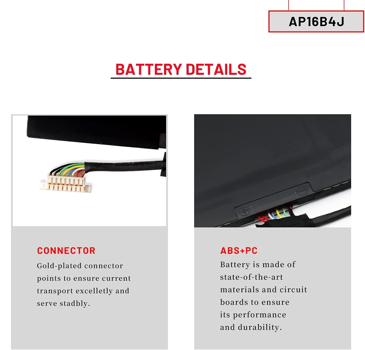 WISTAR AP16B4J 2ICP4/78/104 Battery for Acer Aspire Switch Alpha 12 SA5-271 SA5-271P SA5-271-39N9 70EQ 356H 56HM SA5-271-37QB SW512 SW512-52-513B Alpha 5 SW512-52P 7 SW713-51GNP Series KT.00204.003