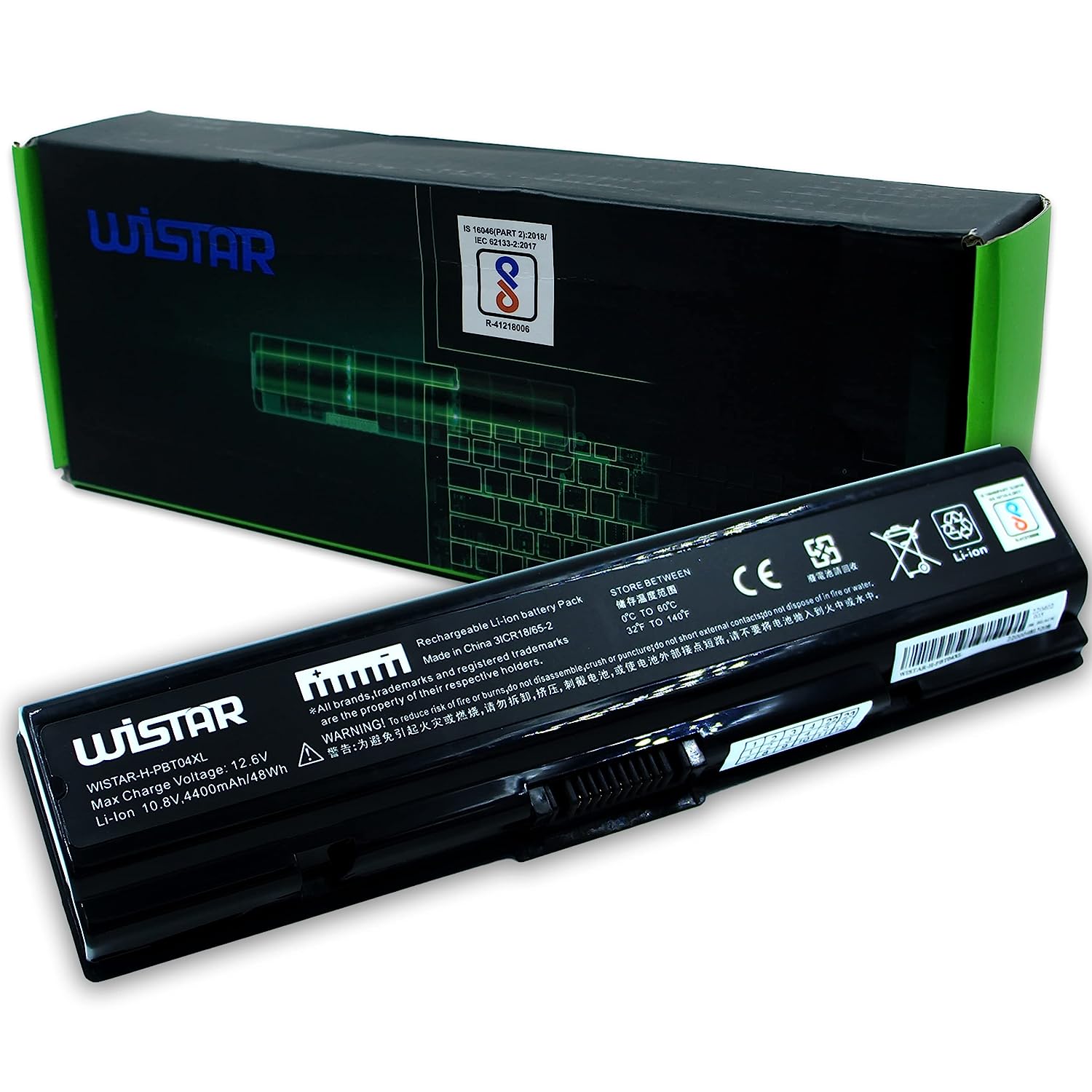 WISTAR Battery PA3534U-1BRS PA3727U-1BRS PA353U-1BRS for Toshiba Satellite A200 A205 A210 A215 A300 A305 A355 A500 A505 L300 L305 L455 L500 L505 L555 M200 M205 - [6 Cells/4400mAh