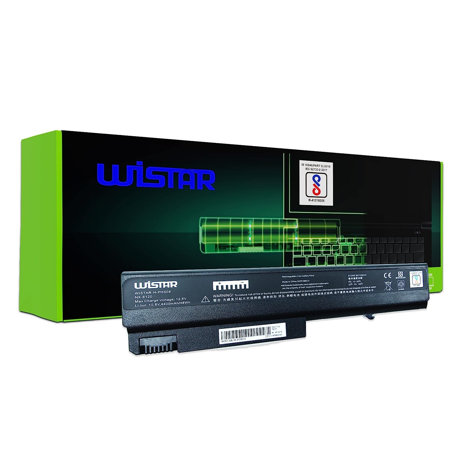 WISTAR Laptop Battery PB994 PB994a for HP Compaq NX6120 NC6120 NX6110 NC6400 NC6120 NX6320 HSTNN-DB28 HSTNN-FB05 Black