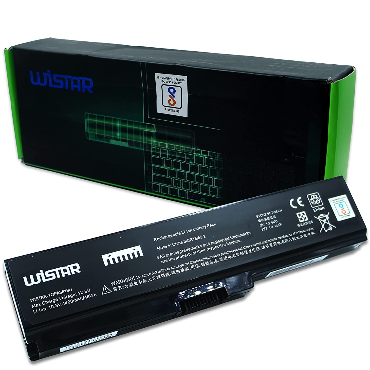 WISTAR Laptop Battery for Toshiba PA3817U-1BRS PA3819U Toshiba Satellite A660 A665 A665D C640 C650 C650D L740 L745 L745D L700 L700D L735 Series