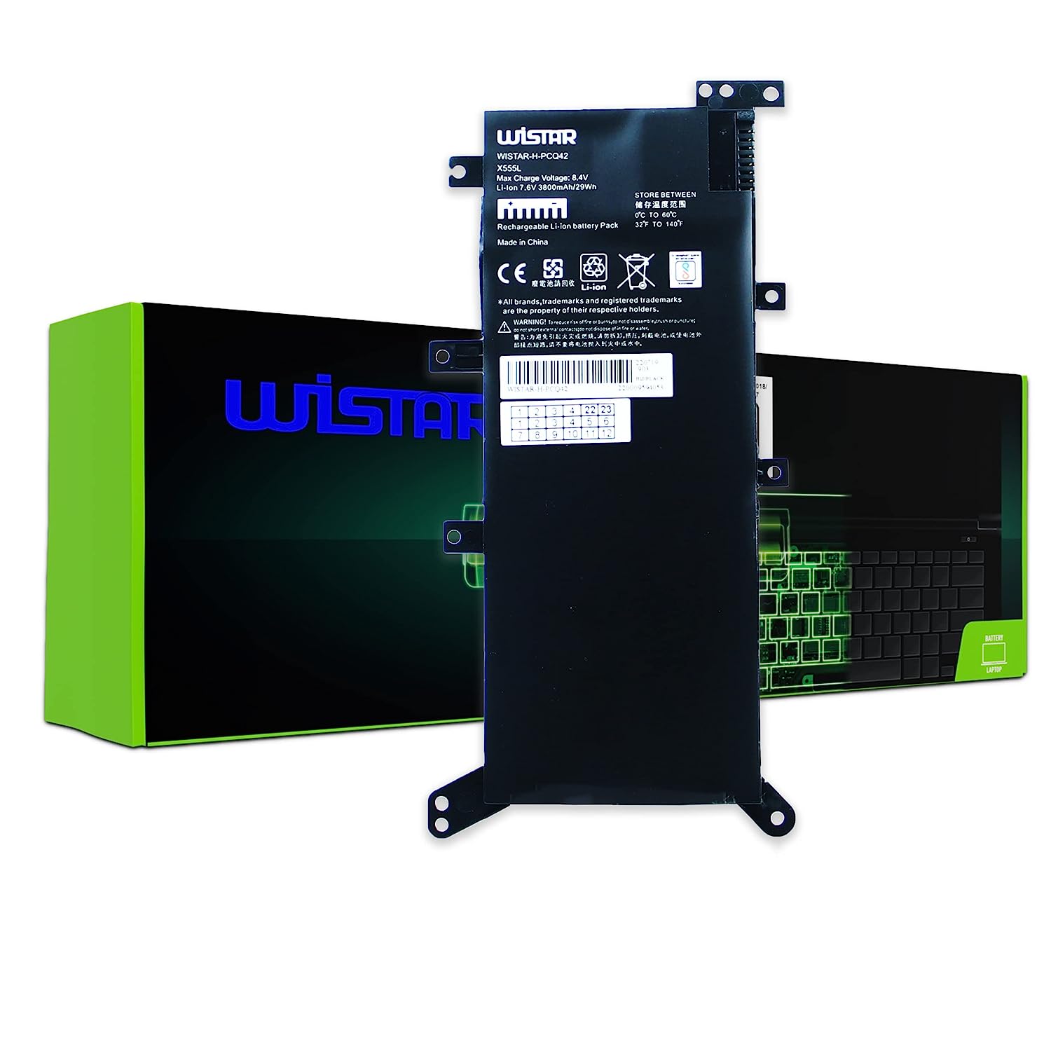 WISTAR C21N1347 X555L Laptop Battery for Asus X555LA X555 X555LD X555LN A555L K555L Y583LD W519LD K555LD K555LA R556L VM590L Series 2ICP4/63/134