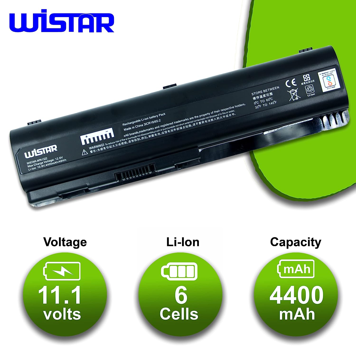 WISTAR Laptop Battery for HP Pavilion DV4/DV5 Compaq CQ40, CQ45, CQ50, CQ60, CQ 61, CQ70 Series Laptop Battery