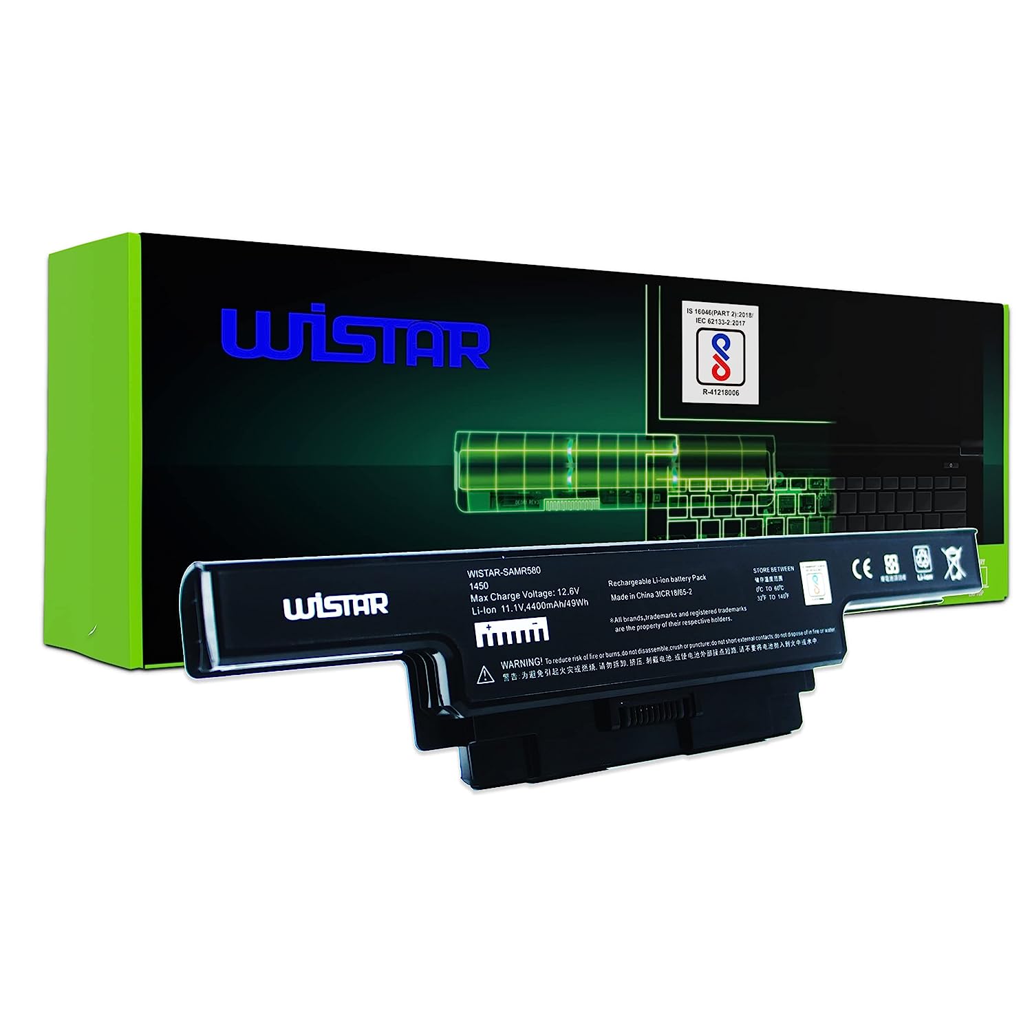WISTAR Laptop Battery for Dell Studio 1450, 1450N, 1457, 1458, U597P, W356P, W358P, P219P, N998P, 0U600P, 0W360P