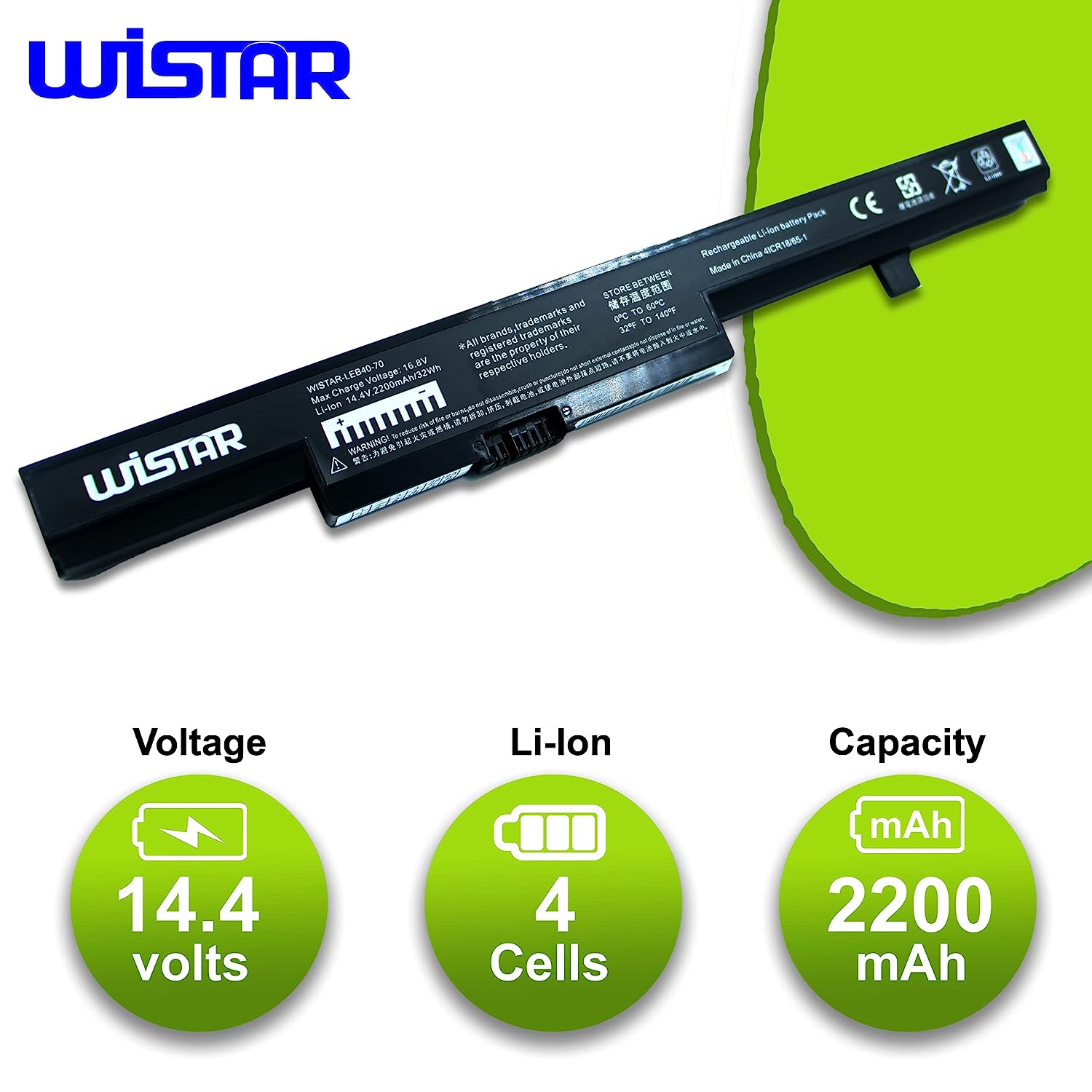 WISTAR Laptop Battery Compatible for Lenovo B40-45 B40-70 B50 B50-30 L12M4E55 L12S4E55 L13L4A01 L13M4A01 L13S4A01 Laptop Battery 4 Cell Laptop Battery