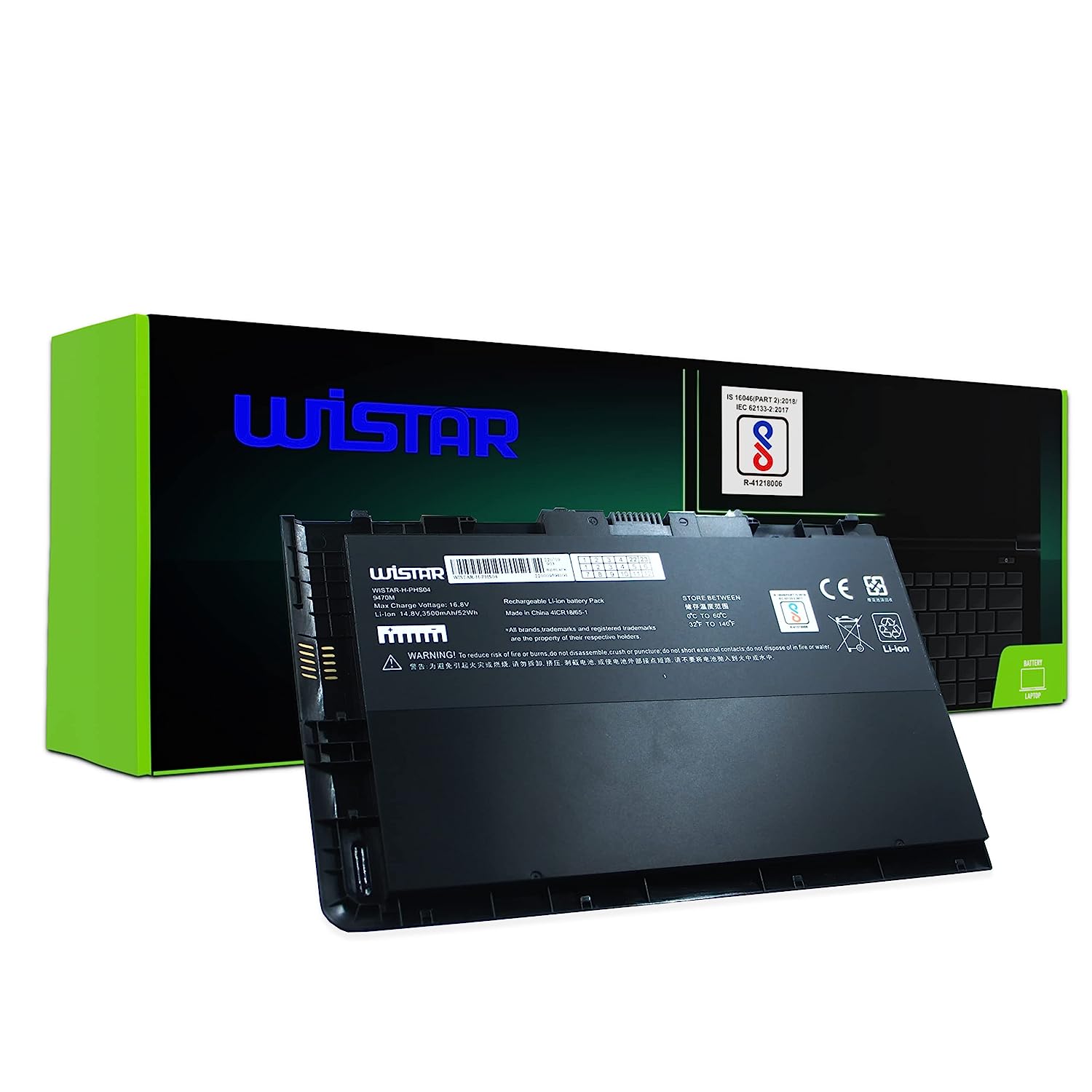 WISTAR BT04XL Notebook Battery for HP EliteBook Folio 9470 9470M Series Laptop fits BA06 BA06XL Battery Spare 687945-001 696621-001 H4Q47AA H4Q48AA HSTNN-I10C HSTNN-DB3Z
