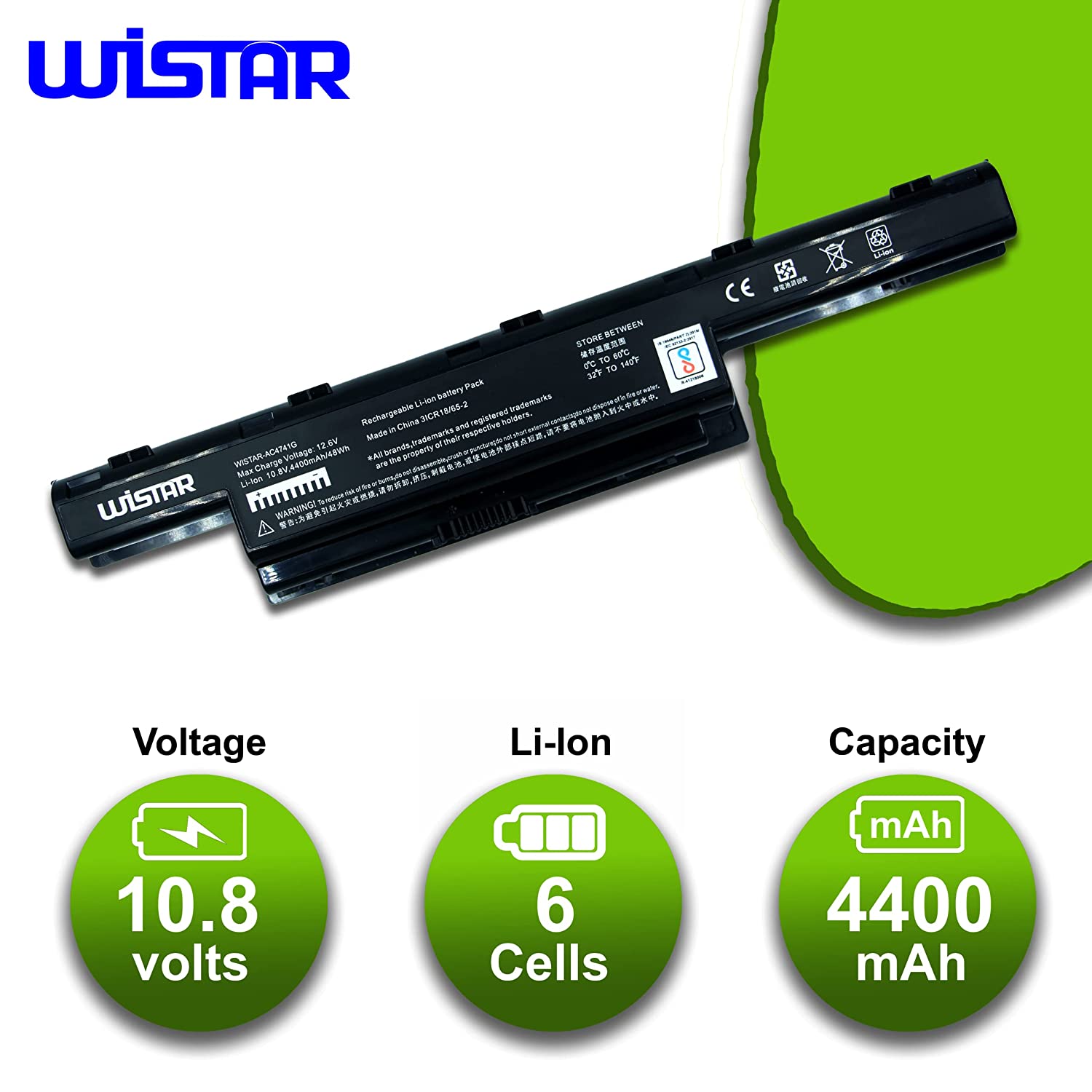 WISTAR AS10D31 AS10D51 Laptop Battery for ACER Aspire 4253 4750 4551 4552 4738 4741 4771 5251 5253 5542 5551 5552 5560 5733 5741 5742 5750 7551 7552 7560 7741 7750 AS5741 Series