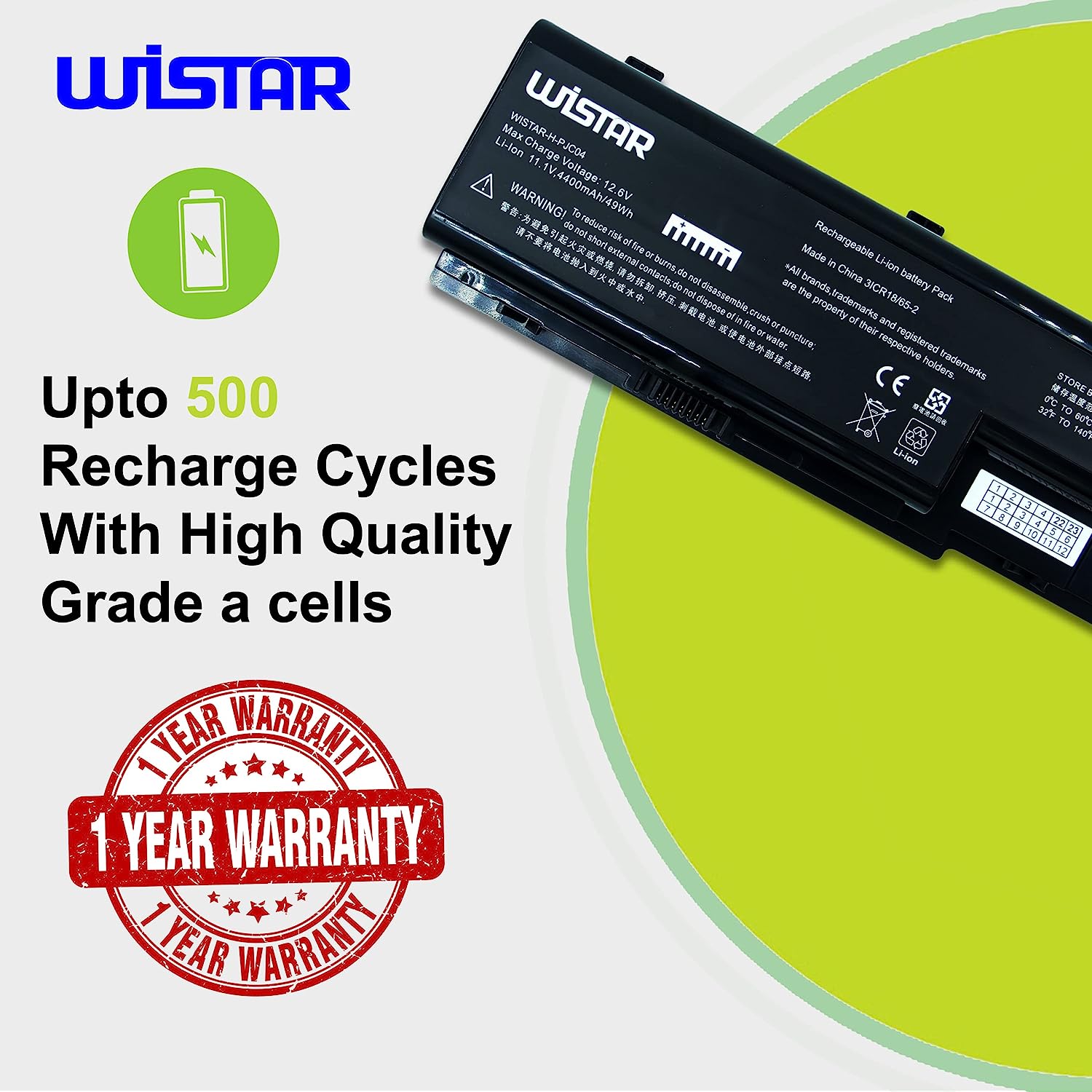 WISTAR Laptop Battery for ACER Aspire 5520 5720 5920 5930 6920 7230 7540 AS07B31 AS07B32 AS07B41 Black