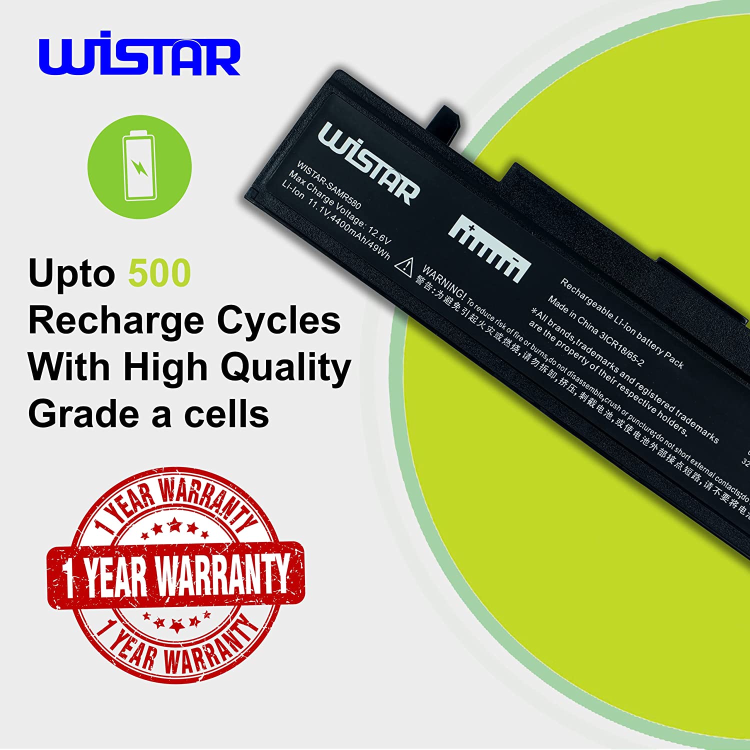 WISTAR Battery for Samsung R478 R505 R507 R510 R517 R518 R519 R522 Series(Black)