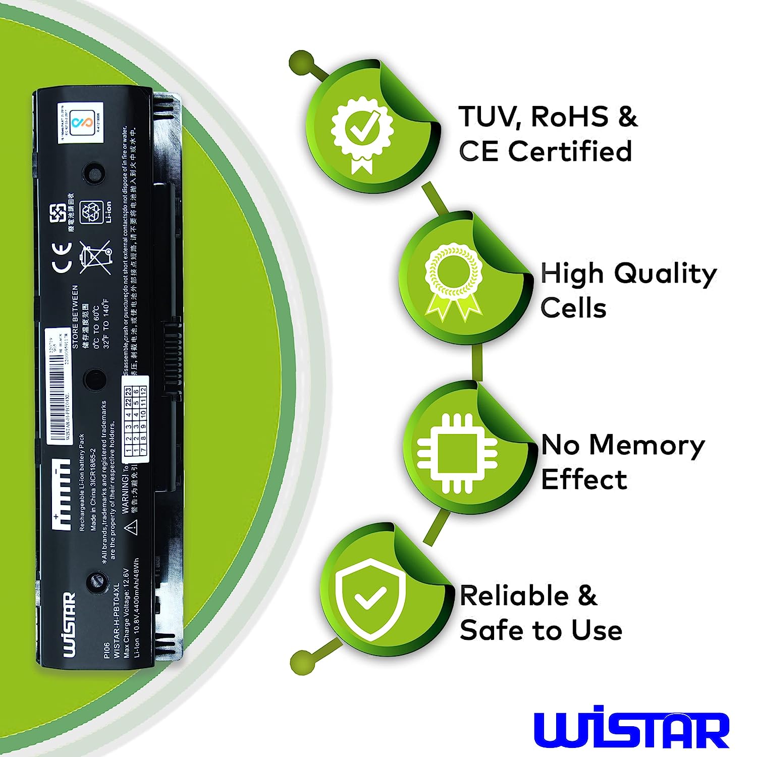WISTAR H6L38AA PI06 Laptop Battery Compatible for HP Pavilion 15-E013NR, 15-E013TX, 15-E014NR, 15-E015NR