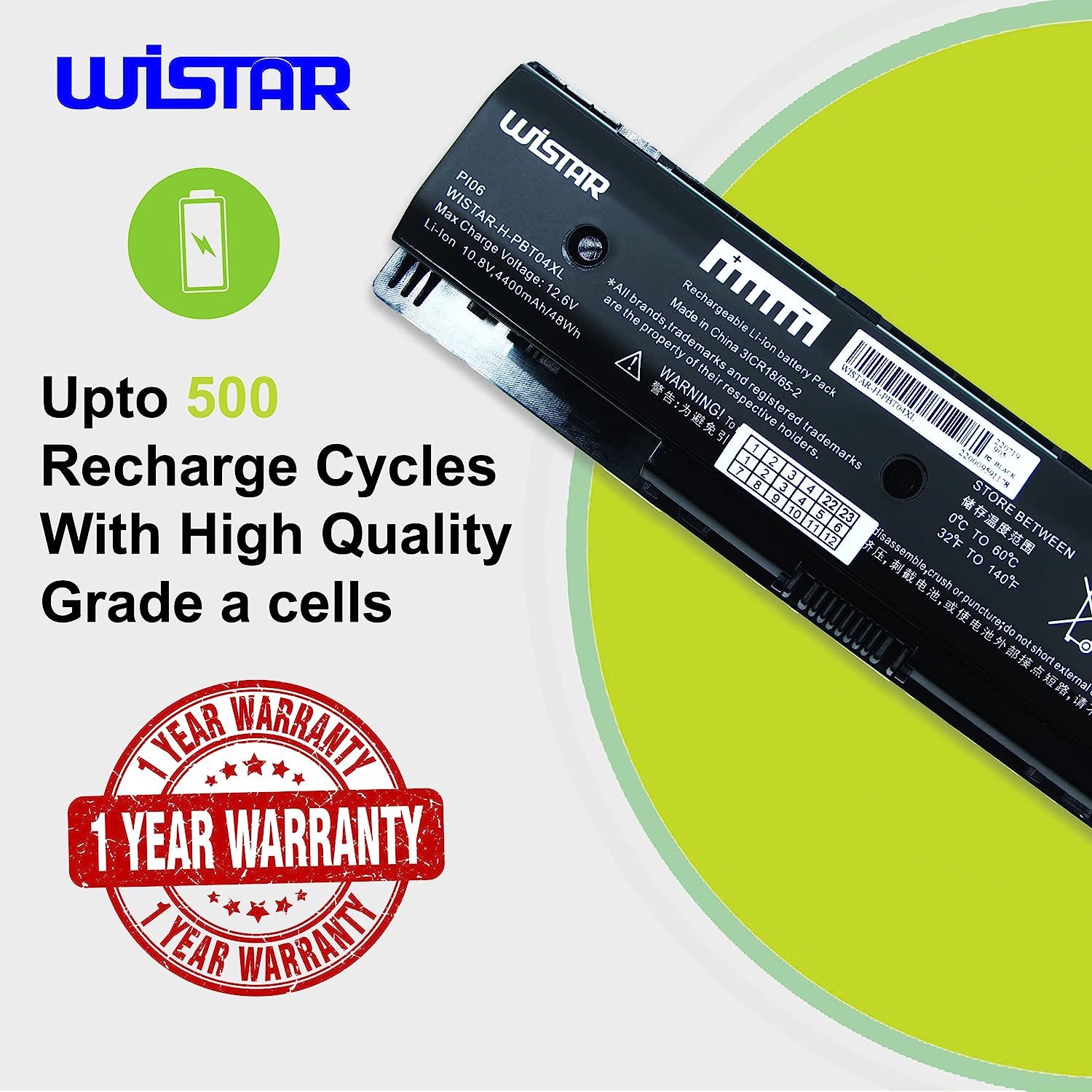 WISTAR H6L38AA PI06 Laptop Battery Compatible for HP Pavilion 15-E013NR, 15-E013TX, 15-E014NR, 15-E015NR